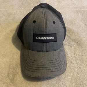 Bridgestone Baseball Cap Black Gray Herringbone Adjustable K Products Headwear